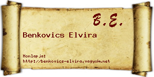 Benkovics Elvira névjegykártya