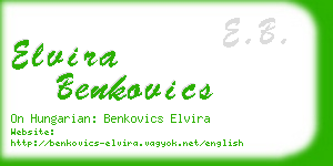 elvira benkovics business card